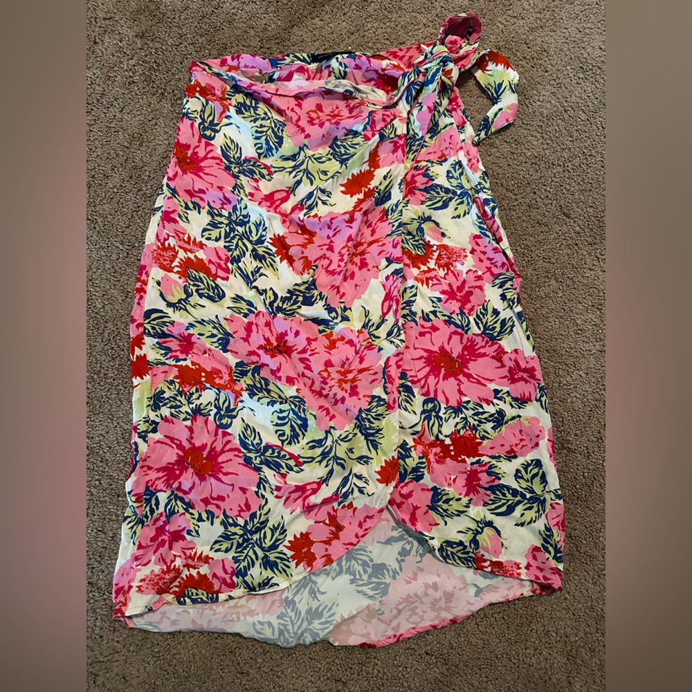 Forever 21 Floral Skirt with Pink and Blue